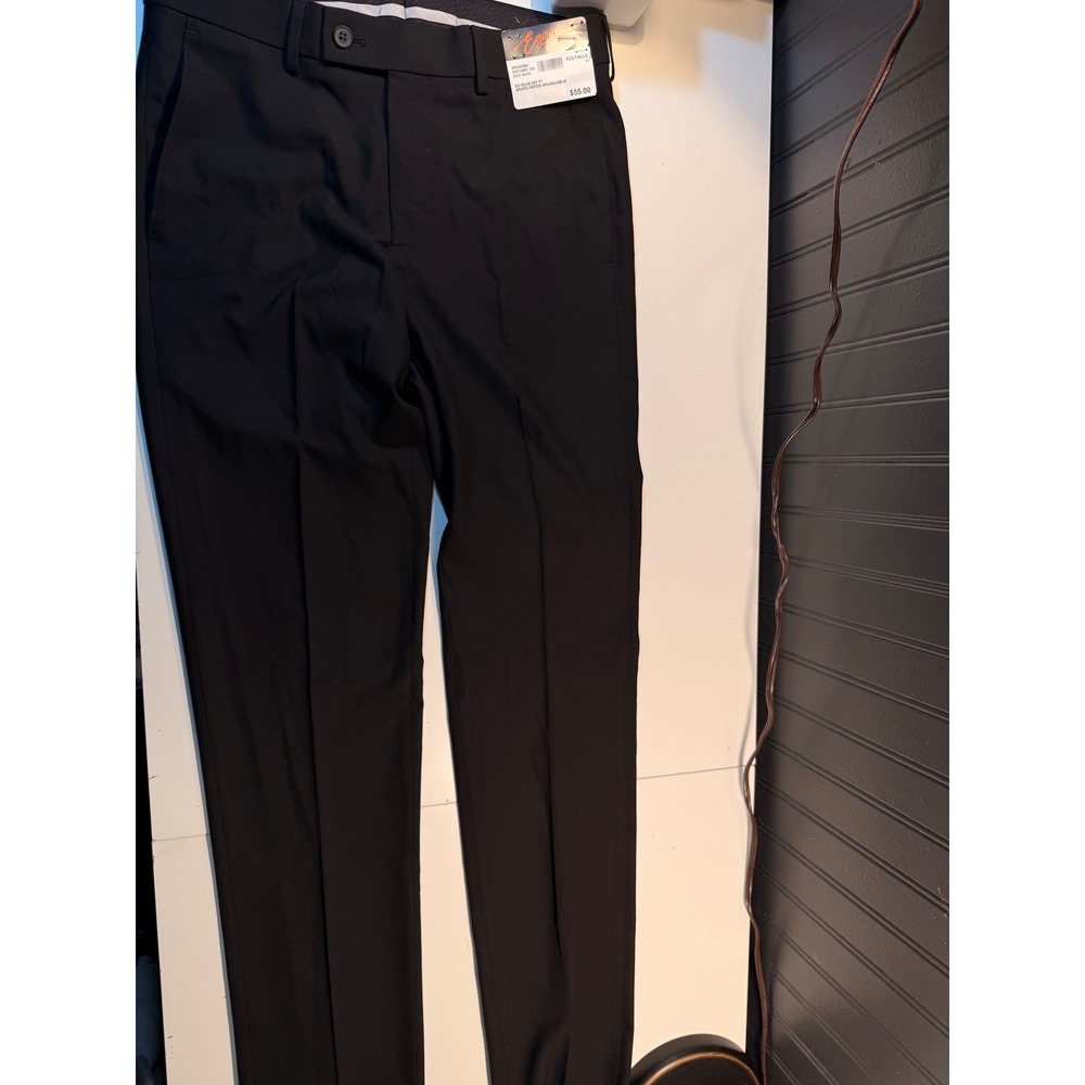 Egara Mens Extra Slim Fit Dress Pants Black Unfinished Hem Size 30 M29135801f21